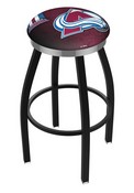 L8B2C Colorado Avalanche Swivel Stool with a Black Wrinkle and Chrome Finish