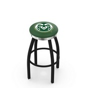 L8B2C - Black Wrinkle Colorado State Swivel Bar Stool with Chrome Accent Ring by Holland Bar Stool Company