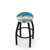 L8B2C Corona (FYB-Backs) Swivel Stool with a Black Wrinkle and Chrome Finish by Holland Bar Stool Co.