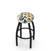 L8B2C Corona (WtBtlPtrn) Swivel Stool with a Black Wrinkle and Chrome Finish by Holland Bar Stool Co.