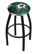 L8B2C Dallas Stars Swivel Stool with a Black Wrinkle and Chrome Finish