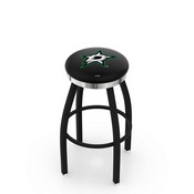 L8B2C - Black Wrinkle Dallas Stars Swivel Bar Stool with Chrome Accent Ring by Holland Bar Stool Company