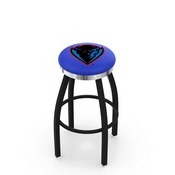 L8B2C - Black Wrinkle DePaul Swivel Bar Stool with Chrome Accent Ring by Holland Bar Stool Company