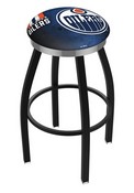 L8B2C Edmonton Oilers Swivel Stool with a Black Wrinkle and Chrome Finish