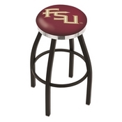 L8B2C - Black Wrinkle Florida State (Script) Swivel Bar Stool with Chrome Accent Ring by Holland Bar Stool Company
