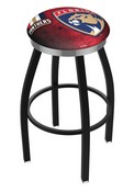 L8B2C Florida Panthers Swivel Stool with a Black Wrinkle and Chrome Finish