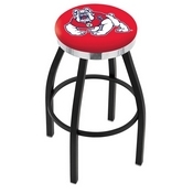 L8B2C - Black Wrinkle Fresno State Swivel Bar Stool with Chrome Accent Ring by Holland Bar Stool Company