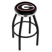 L8B2C - Black Wrinkle Georgia G Swivel Bar Stool with Chrome Accent Ring by Holland Bar Stool Company