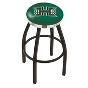 L8B2C - Black Wrinkle Hawaii Swivel Bar Stool with Chrome Accent Ring by Holland Bar Stool Company