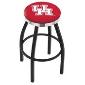 L8B2C - Black Wrinkle Houston Swivel Bar Stool with Chrome Accent Ring by Holland Bar Stool Company