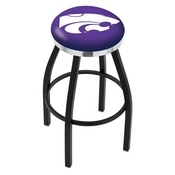 L8B2C - Black Wrinkle Kansas State Swivel Bar Stool with Chrome Accent Ring by Holland Bar Stool Company