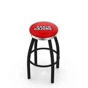 L8B2C - Black Wrinkle Louisiana-Lafayette Swivel Bar Stool with Chrome Accent Ring by Holland Bar Stool Company
