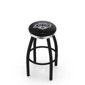 L8B2C - Black Wrinkle Los Angeles Kings Swivel Bar Stool with Chrome Accent Ring by Holland Bar Stool Company