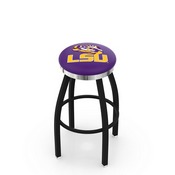 L8B2C - Black Wrinkle Louisiana State Swivel Bar Stool with Chrome Accent Ring by Holland Bar Stool Company
