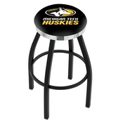 L8B2C - Black Wrinkle Michigan Tech Swivel Bar Stool with Chrome Accent Ring by Holland Bar Stool Company
