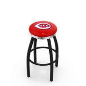 L8B2C Cincinnati Reds Swivel Stool with a Black Wrinkle and Chrome Finish by HBS, AGS-L8B2C25MLBCin