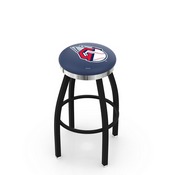 L8B2C Cleveland Guardians Swivel Stool with a Black Wrinkle and Chrome Finish by HBS, AGS-L8B2C25MLBCle