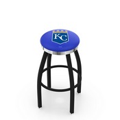 L8B2C Kansas City Royals Swivel Stool with a Black Wrinkle and Chrome Finish by HBS, AGS-L8B2C25MLBKan