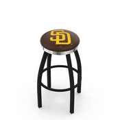 L8B2C San Diego Padres Swivel Stool with a Black Wrinkle and Chrome Finish by HBS, AGS-L8B2C25MLBSDP