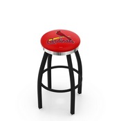 L8B2C St. Louis Cardinals Swivel Stool with a Black Wrinkle and Chrome Finish by HBS, AGS-L8B2C25MLBStL