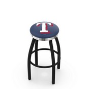 L8B2C Texas Rangers Swivel Stool with a Black Wrinkle and Chrome Finish by HBS, AGS-L8B2C25MLBTex