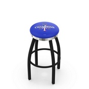 L8B2C Texas Rangers - 2023 World Series Champions Swivel Stool with a Black Wrinkle and Chrome Finish by HBS, AGS-L8B2C25MLBTexWS23
