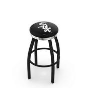 L8B2C Chicago White Sox Swivel Stool with a Black Wrinkle and Chrome Finish by HBS, AGS-L8B2C25MLBWSx