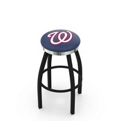 L8B2C Washington Nationals Swivel Stool with a Black Wrinkle and Chrome Finish by HBS, AGS-L8B2C25MLBWas