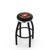L8B2C - Black Wrinkle U.S. Marines Swivel Bar Stool with Chrome Accent Ring by Holland Bar Stool Company