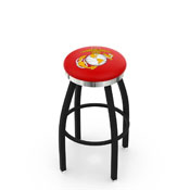 L8B2C Marine Corps (Red/Yellow) Swivel Stool with a Black Wrinkle and Chrome Finish by Holland Bar Stool Company, AGS-L8B2C25MarineRY
