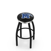 L8B2C - Black Wrinkle Memphis Swivel Bar Stool with Chrome Accent Ring by Holland Bar Stool Company