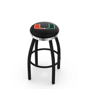 L8B2C - Black Wrinkle Miami (FL) Swivel Stool with Chrome Accent Ring by the Holland Bar Stool Company, AGS-L8B2C25Mia-FL