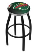 L8B2C Minnesota Wild Swivel Stool with a Black Wrinkle and Chrome Finish