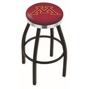 L8B2C - Black Wrinkle Minnesota Swivel Bar Stool with Chrome Accent Ring by Holland Bar Stool Company