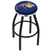 L8B2C - Black Wrinkle Montana State Swivel Bar Stool with Chrome Accent Ring by Holland Bar Stool Company