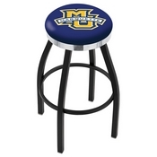 L8B2C - Black Wrinkle Marquette Swivel Bar Stool with Chrome Accent Ring by Holland Bar Stool Company
