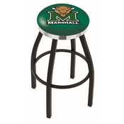 L8B2C - Black Wrinkle Marshall Swivel Bar Stool with Chrome Accent Ring by Holland Bar Stool Company