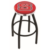 L8B2C - Black Wrinkle North Carolina State Swivel Bar Stool with Chrome Accent Ring by Holland Bar Stool Company