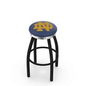 L8B2C - Black Wrinkle Notre Dame (ND) Swivel Bar Stool with Chrome Accent Ring by Holland Bar Stool Company
