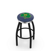 L8B2C - Black Wrinkle Notre Dame (Shamrock) Swivel Bar Stool with Chrome Accent Ring by Holland Bar Stool Company