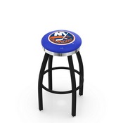 L8B2C - Black Wrinkle New York Islanders Swivel Bar Stool with Chrome Accent Ring by Holland Bar Stool Company