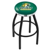 L8B2C - Black Wrinkle Northern Michigan Swivel Bar Stool with Chrome Accent Ring by Holland Bar Stool Company