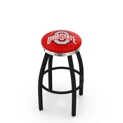L8B2C - Black Wrinkle Ohio State Swivel Bar Stool with Chrome Accent Ring by Holland Bar Stool Company, L8B2COhioSt