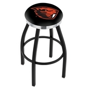 L8B2C - Black Wrinkle Oregon State Swivel Bar Stool with Chrome Accent Ring by Holland Bar Stool Company