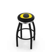 L8B2C University of Oregon Swivel Stool with a Black Wrinkle and Chrome Finish by Holland Bar Stool Company, AGS-L8B2C25OregUn