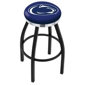 L8B2C - Black Wrinkle Penn State Swivel Bar Stool with Chrome Accent Ring by Holland Bar Stool Company