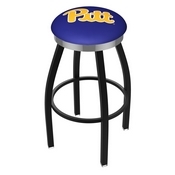 L8B2C - Black Wrinkle Pitt Swivel Bar Stool with Chrome Accent Ring by Holland Bar Stool Company