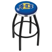 L8B2C - Black Wrinkle South Dakota State Swivel Bar Stool with Chrome Accent Ring by Holland Bar Stool Company