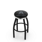 L8B2C U.S. Space Force Swivel Stool with a Black Wrinkle and Chrome Finish by Holland Bar Stool, AGS-L8B2C25SpaFor