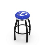 L8B2C - Black Wrinkle Tampa Bay Lightning Swivel Bar Stool with Chrome Accent Ring by Holland Bar Stool Company